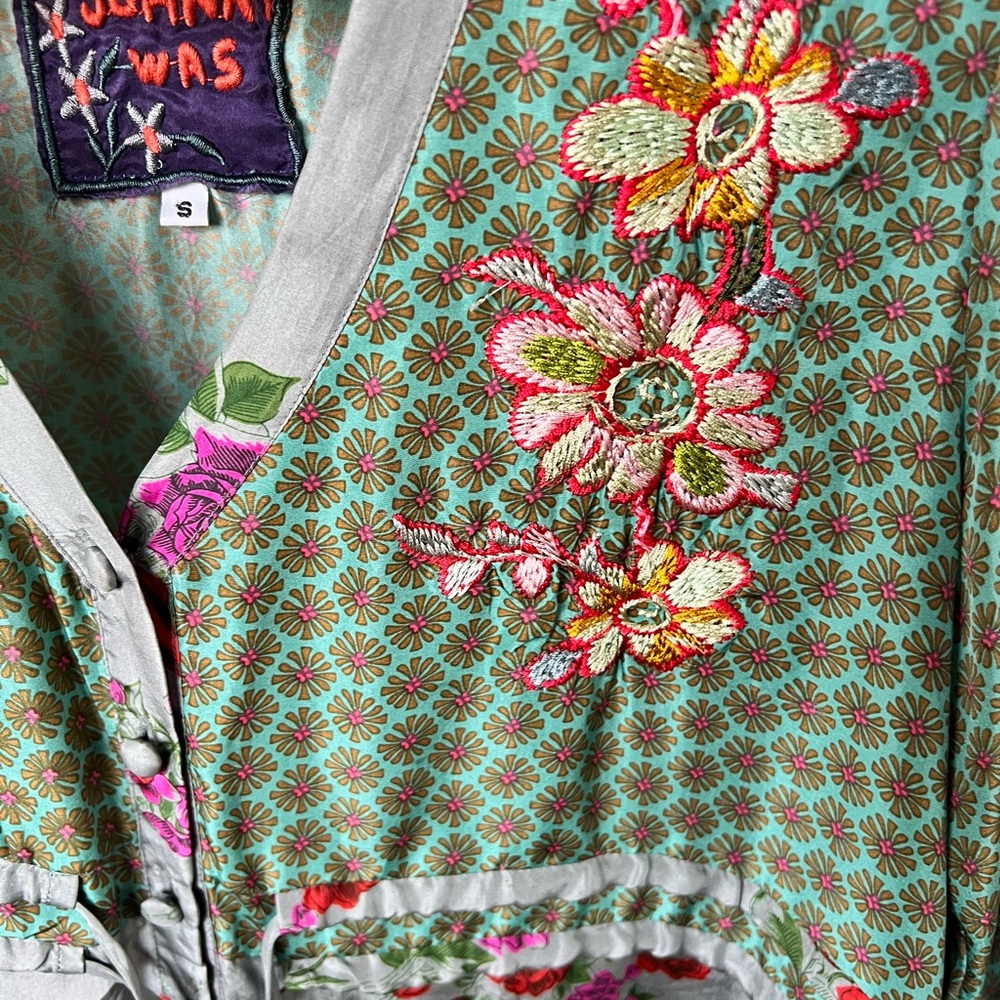 Multi-Color Johnny Was Silk Tunic From Celeb Clos… - image 2